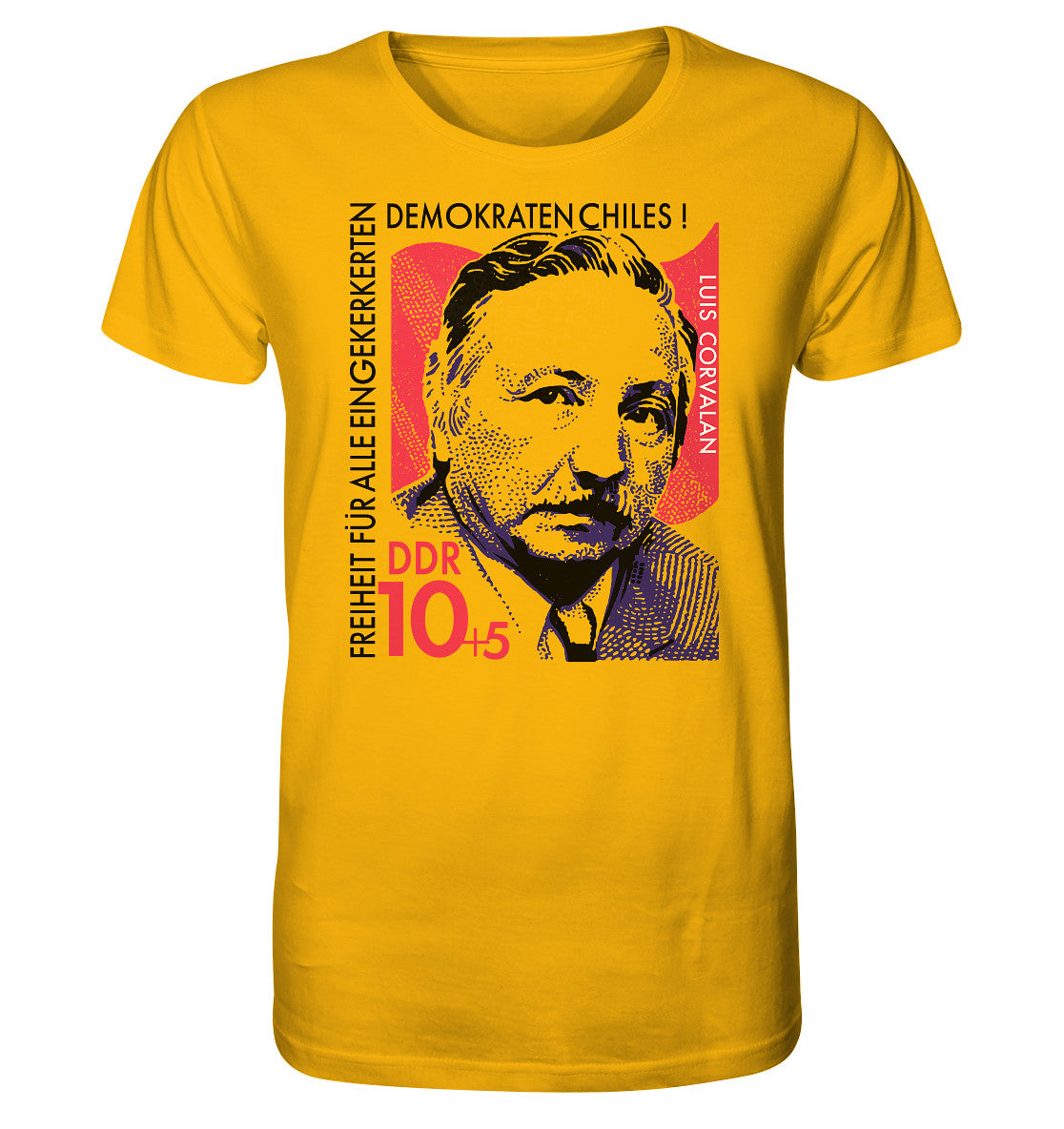 ORGANIC SHIRT UNISEX • DDR BRIEFMARKE - FREIHEIT FÜR LUIS CORVALAN