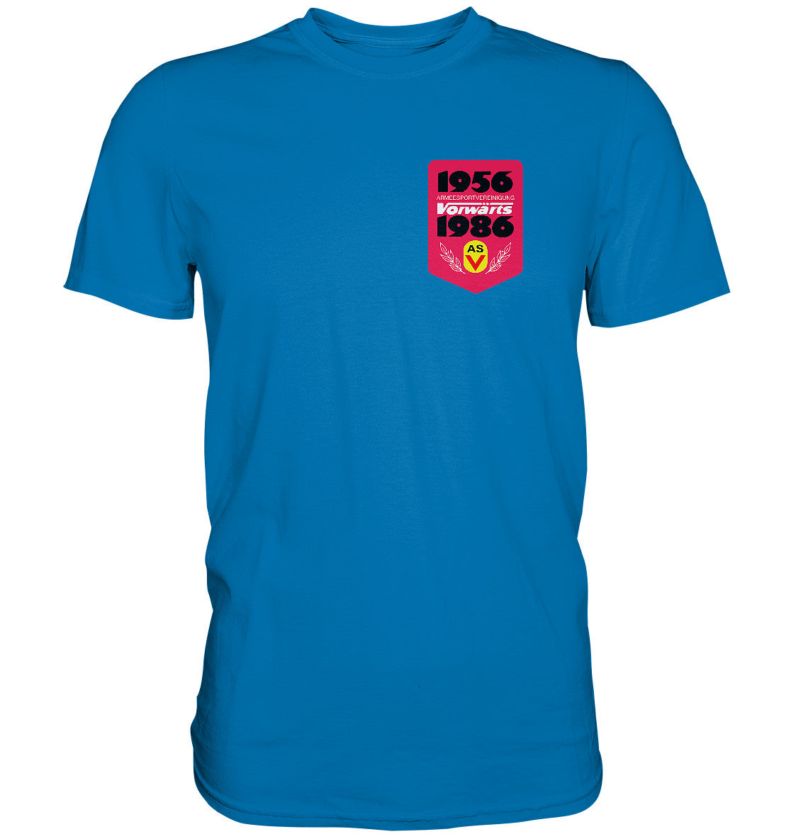 PREMIUM SHIRT UNISEX • ARMEESPORTVEREINIGUNG VORWÄRTS 1956-1986, BRUST BADGE