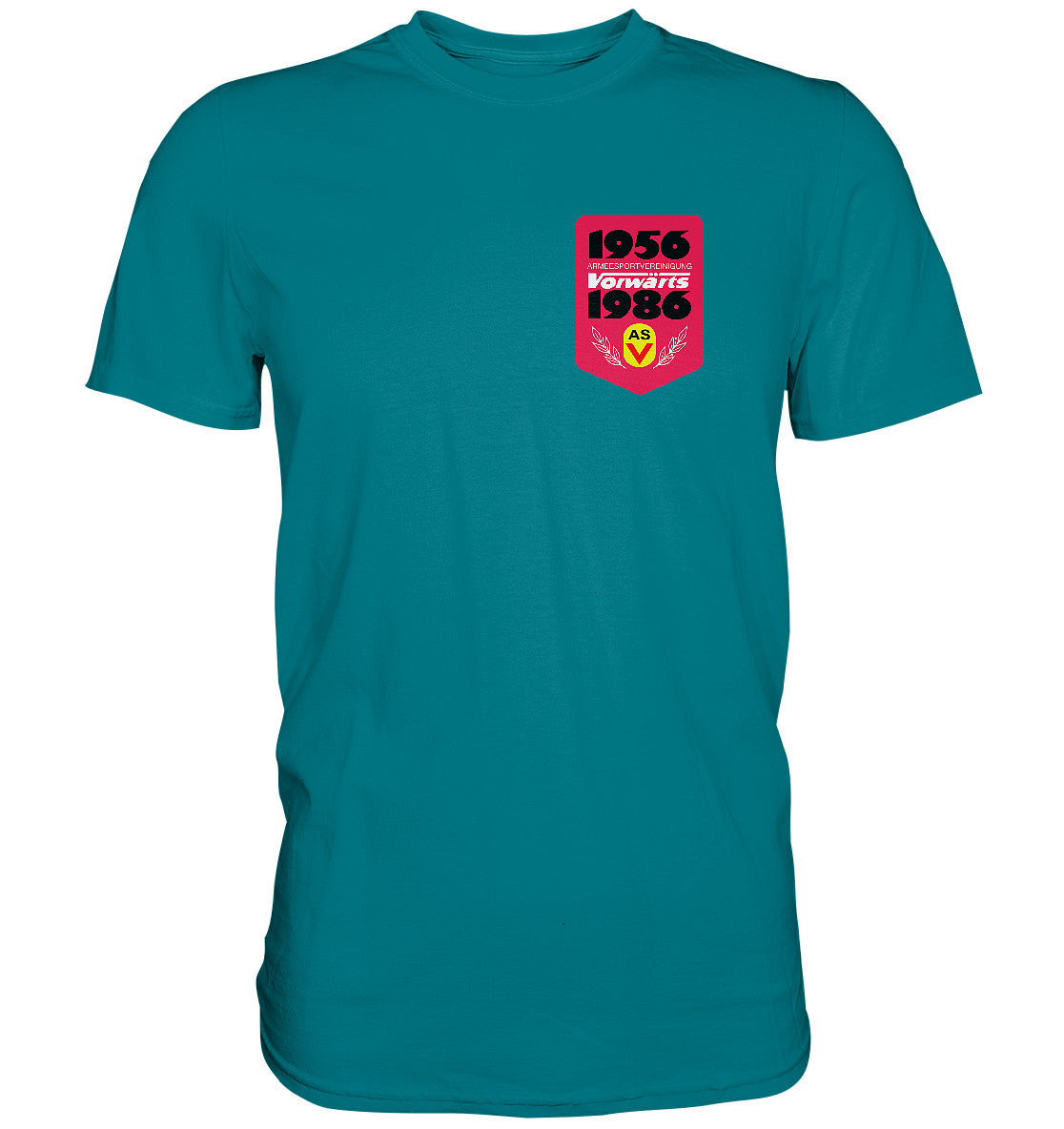 PREMIUM SHIRT UNISEX • ARMEESPORTVEREINIGUNG VORWÄRTS 1956-1986, BRUST BADGE