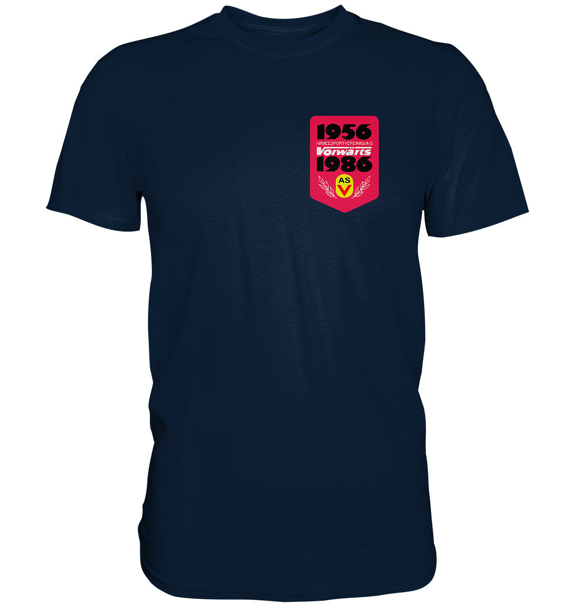 PREMIUM SHIRT UNISEX • ARMEESPORTVEREINIGUNG VORWÄRTS 1956-1986, BRUST BADGE
