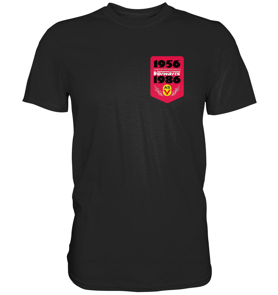 PREMIUM SHIRT UNISEX • ARMEESPORTVEREINIGUNG VORWÄRTS 1956-1986, BRUST BADGE