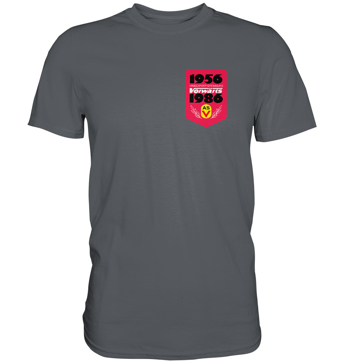 PREMIUM SHIRT UNISEX • ARMEESPORTVEREINIGUNG VORWÄRTS 1956-1986, BRUST BADGE
