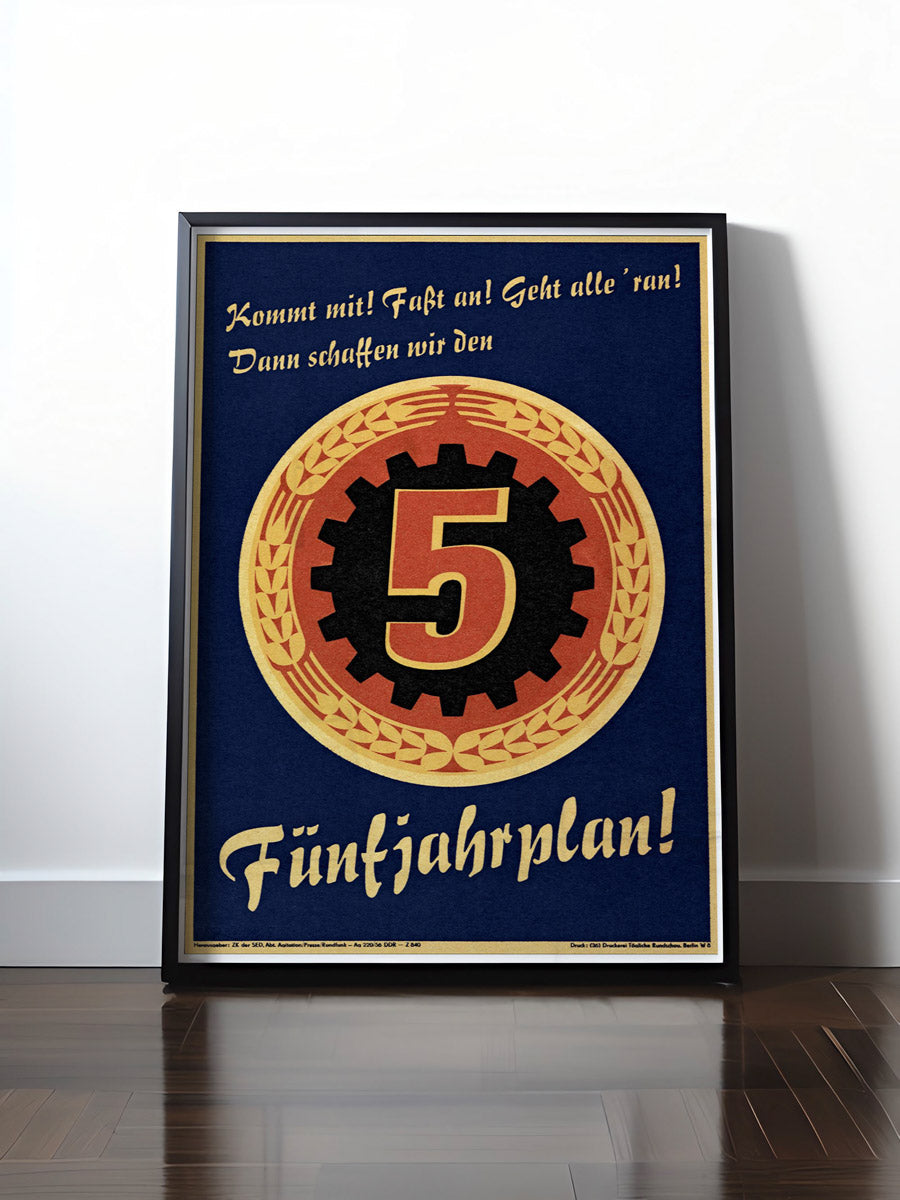 HISTORISCHES POSTER (A4 | A3 | A2 | A1) • DDR - FÜNFJAHRESPLAN
