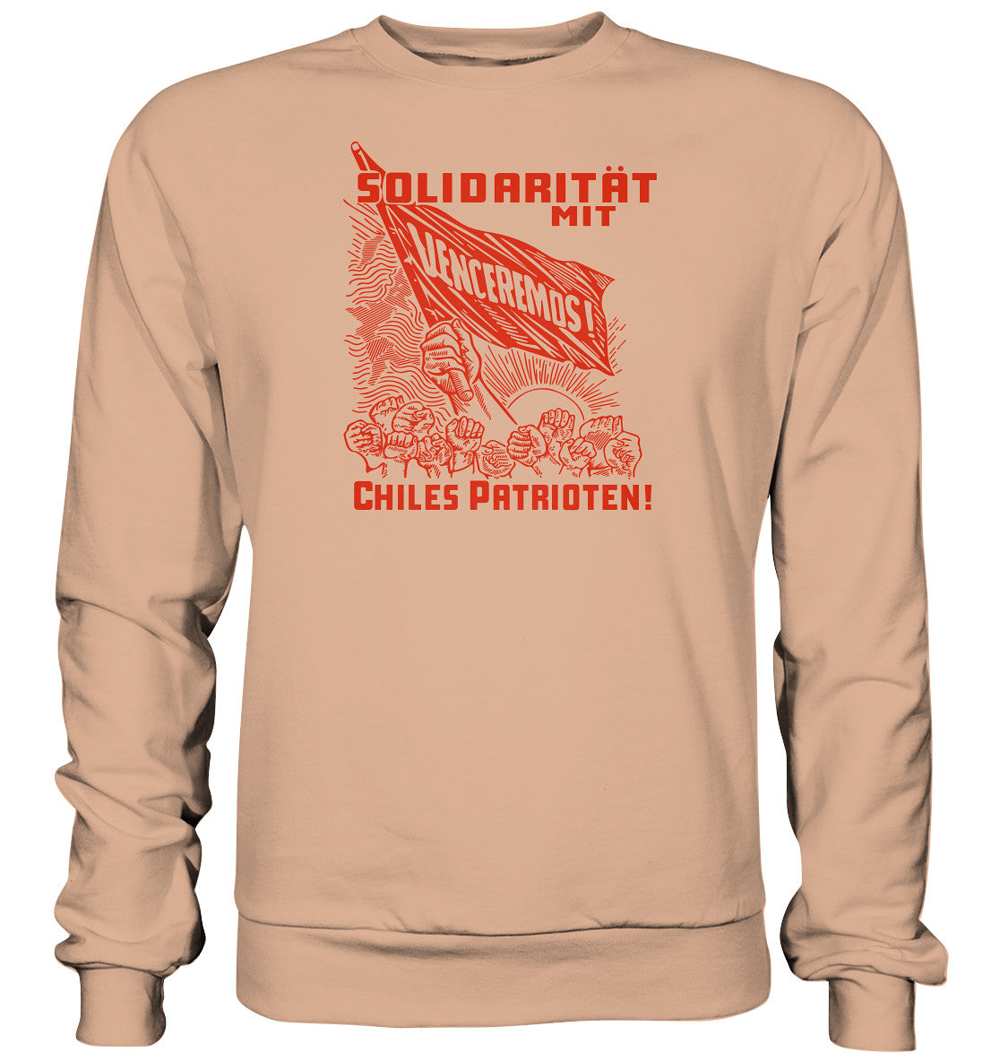 PULLOVER UNISEX • VENCEREMOS SOLIDARITÄT MIT CHILES PATRIOTEN