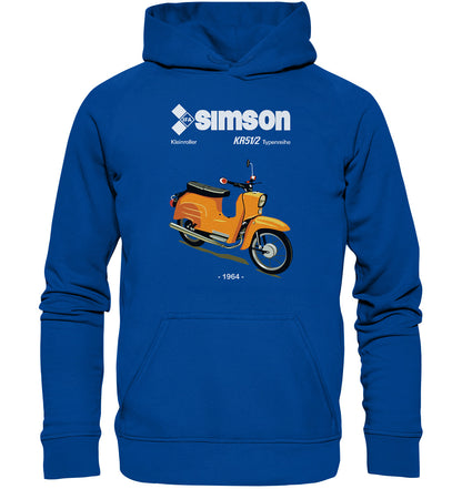 PREMIUM HOODIE UNISEX • SIMSON SCHWALBE KR51-2 (ORIGINALPROSPEKT 1964)