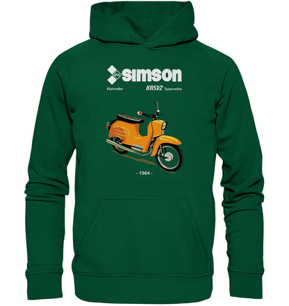 PREMIUM HOODIE UNISEX • SIMSON SCHWALBE KR51-2 (ORIGINALPROSPEKT 1964)