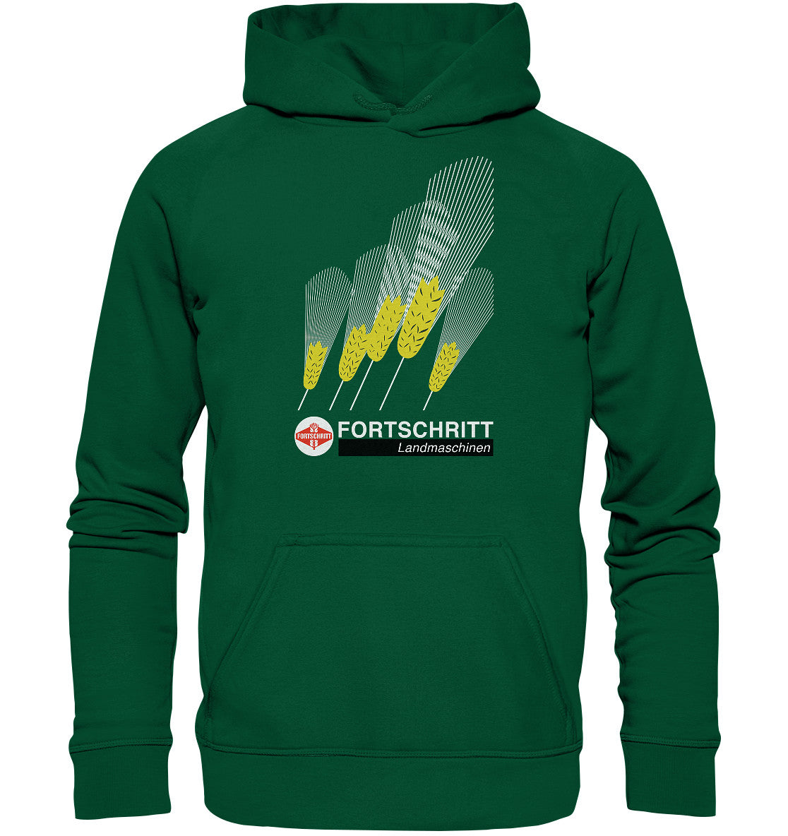 PREMIUM HOODIE UNISEX • FORTSCHRITT LANDMASCHINEN - PLAKATMOTIV