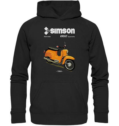 PREMIUM HOODIE UNISEX • SIMSON SCHWALBE KR51-2 (ORIGINALPROSPEKT 1964)