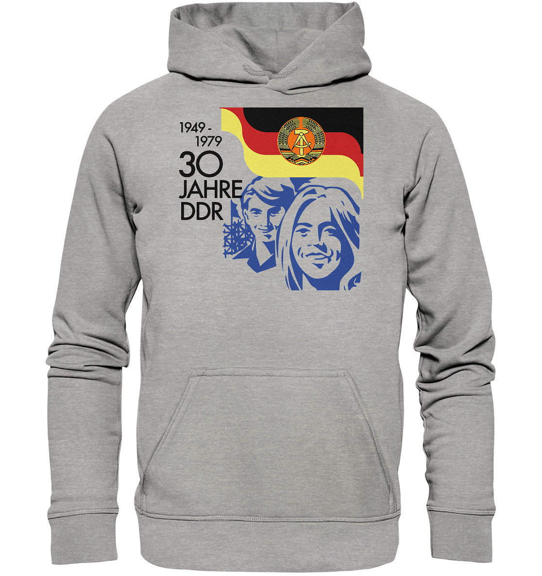 PREMIUM HOODIE UNISEX • 30 JAHRE DDR - BRIEFMARKE