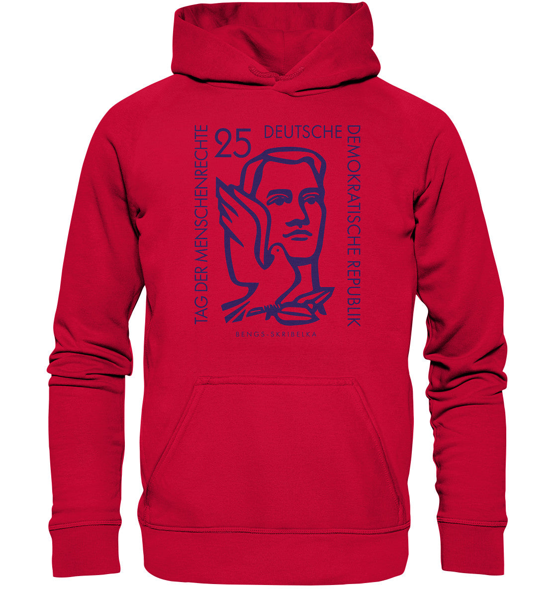 PREMIUM HOODIE UNISEX • DDR BRIEFMARKE - TAG DER MENSCHENRECHTE