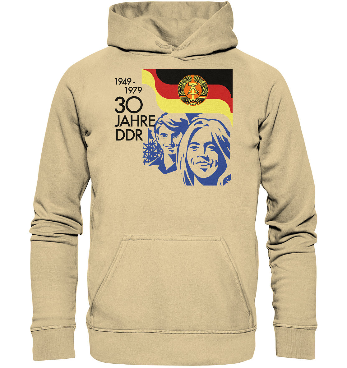 PREMIUM HOODIE UNISEX • 30 JAHRE DDR - BRIEFMARKE