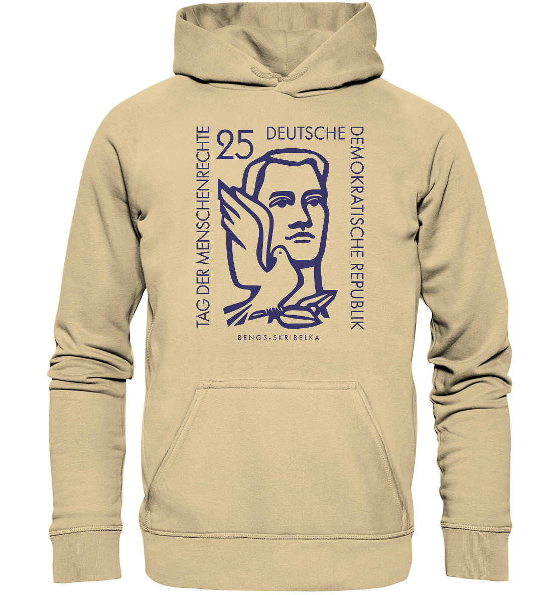 PREMIUM HOODIE UNISEX • DDR BRIEFMARKE - TAG DER MENSCHENRECHTE