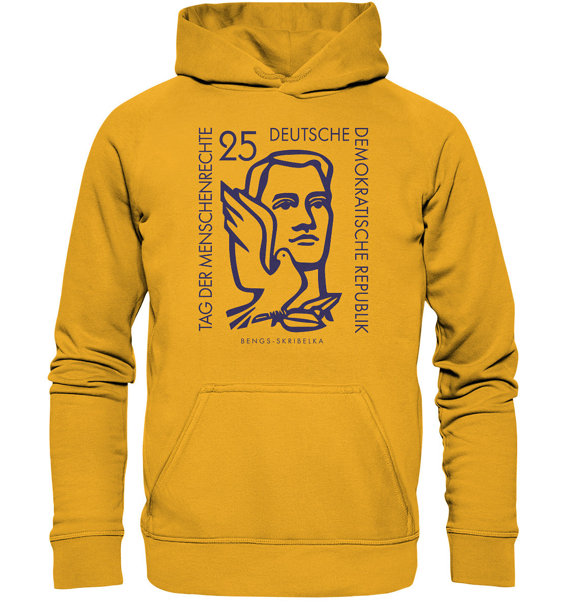 PREMIUM HOODIE UNISEX • DDR BRIEFMARKE - TAG DER MENSCHENRECHTE