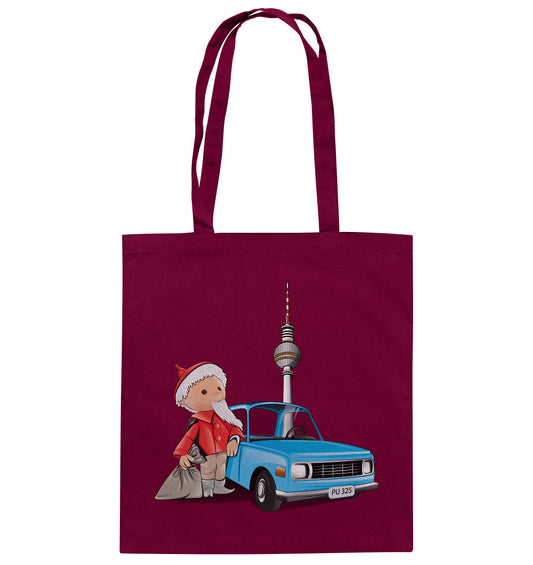 BAUMWOLLTASCHE • UNSER SANDMÄNNCHEN - MIT WARTBURG IN BERLIN (PU-325)