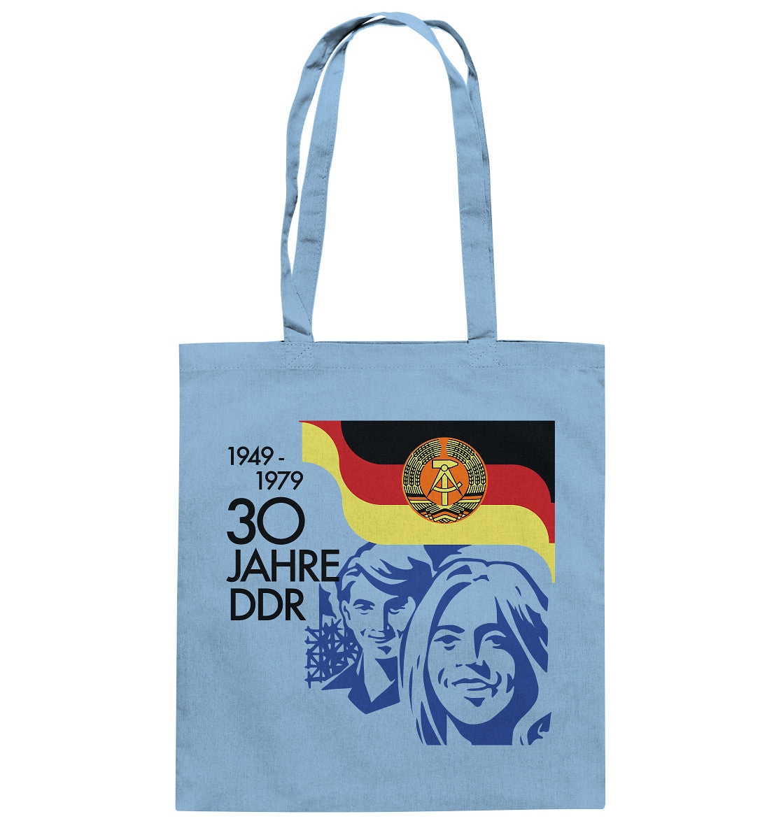 BAUMWOLLTASCHE • 30 JAHRE DDR - BRIEFMARKE