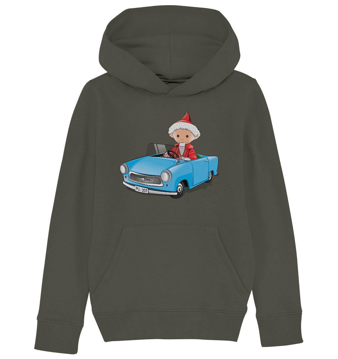 KINDER ORGANIC KAPUZENHOODIE • UNSER SANDMÄNNCHEN - TRABI-CRUISER (PU-201)