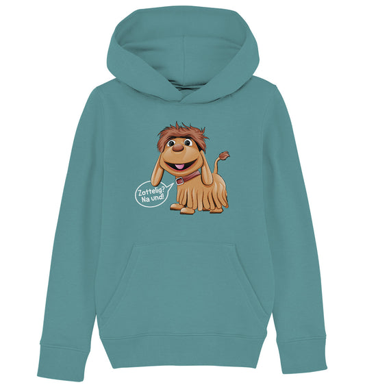 KINDER ORGANIC KAPUZENHOODIE • UNSER SANDMÄNNCHEN - MOPPI - ZOTTELIG? NA UND!