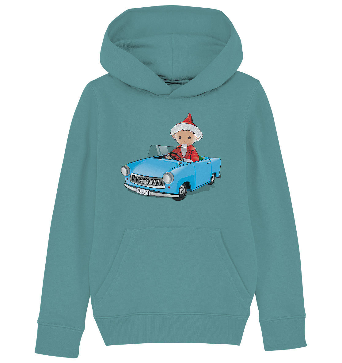 KINDER ORGANIC KAPUZENHOODIE • UNSER SANDMÄNNCHEN - TRABI-CRUISER (PU-201)