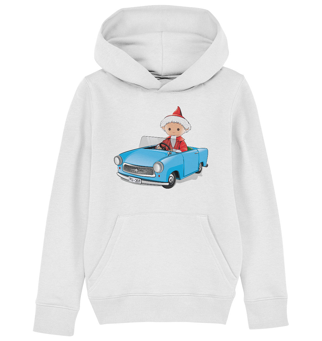 KINDER ORGANIC KAPUZENHOODIE • UNSER SANDMÄNNCHEN - TRABI-CRUISER (PU-201)