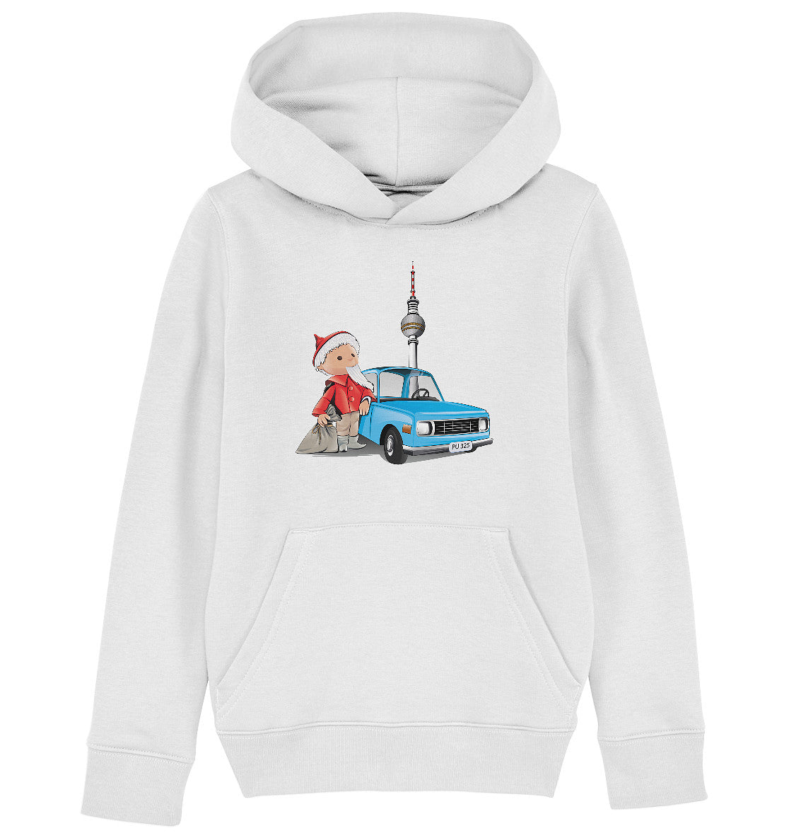 KINDER ORGANIC KAPUZENHOODIE • UNSER SANDMÄNNCHEN - MIT WARTBURG IN BERLIN (PU-325)