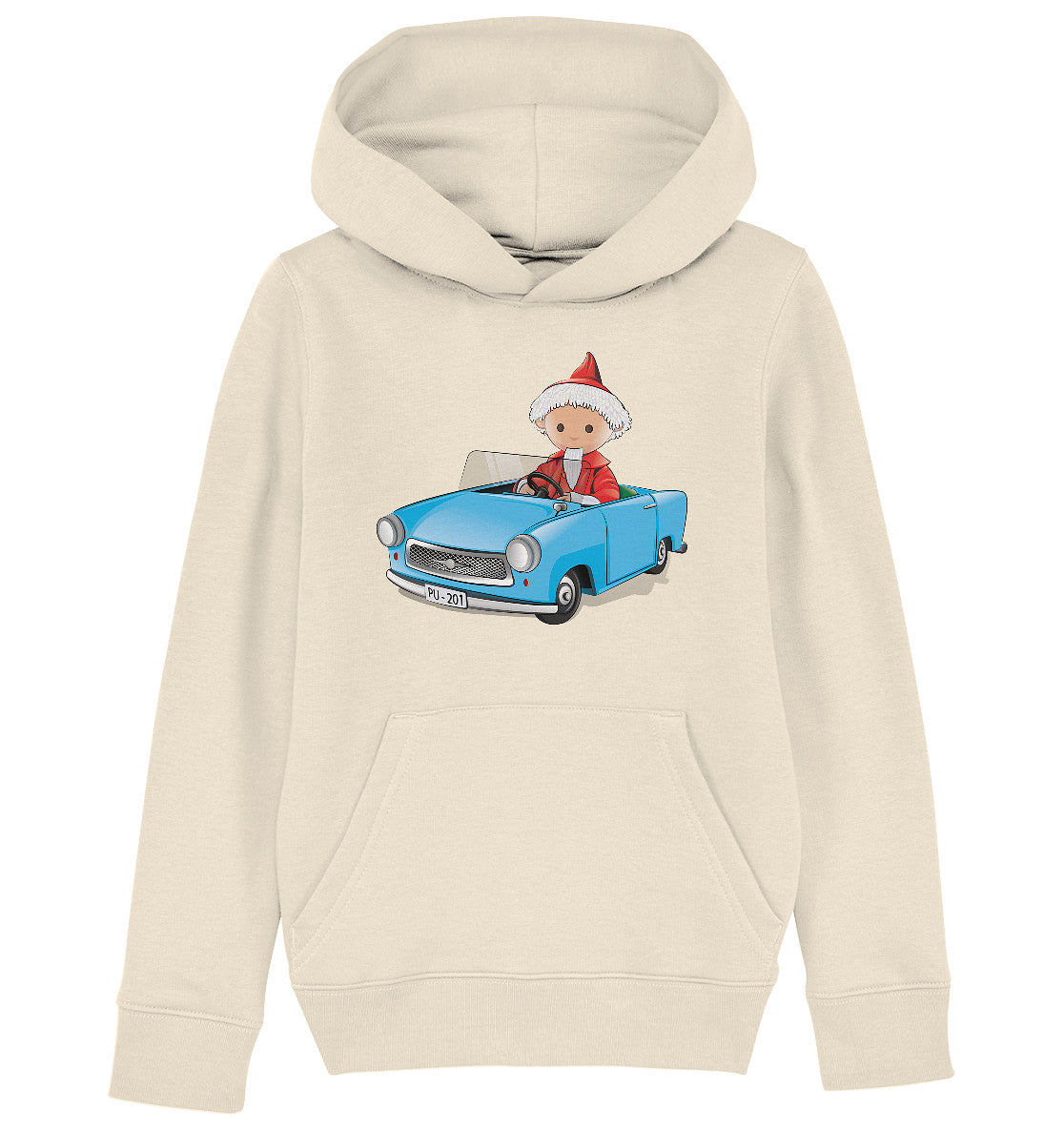 KINDER ORGANIC KAPUZENHOODIE • UNSER SANDMÄNNCHEN - TRABI-CRUISER (PU-201)