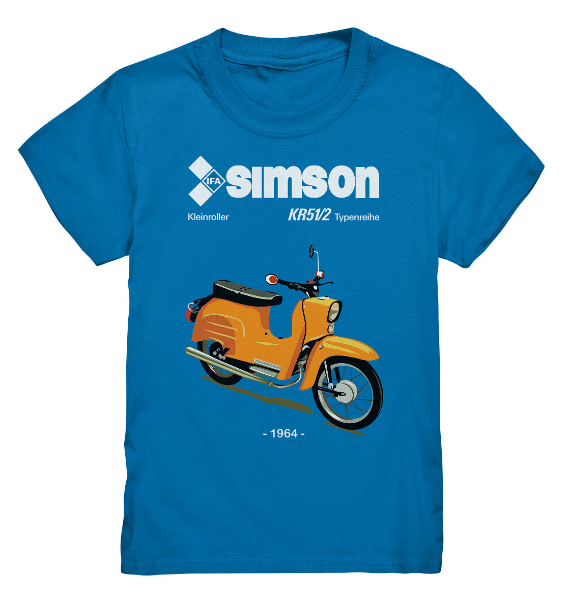 KINDER PREMIUM SHIRT • SIMSON SCHWALBE KR51-2 (ORIGINALPROSPEKT 1964)