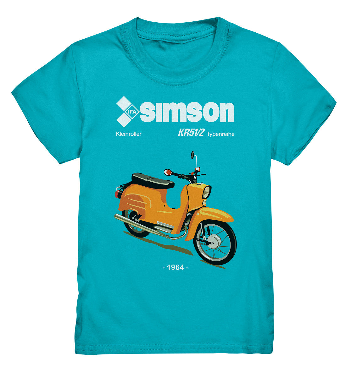 KINDER PREMIUM SHIRT • SIMSON SCHWALBE KR51-2 (ORIGINALPROSPEKT 1964)