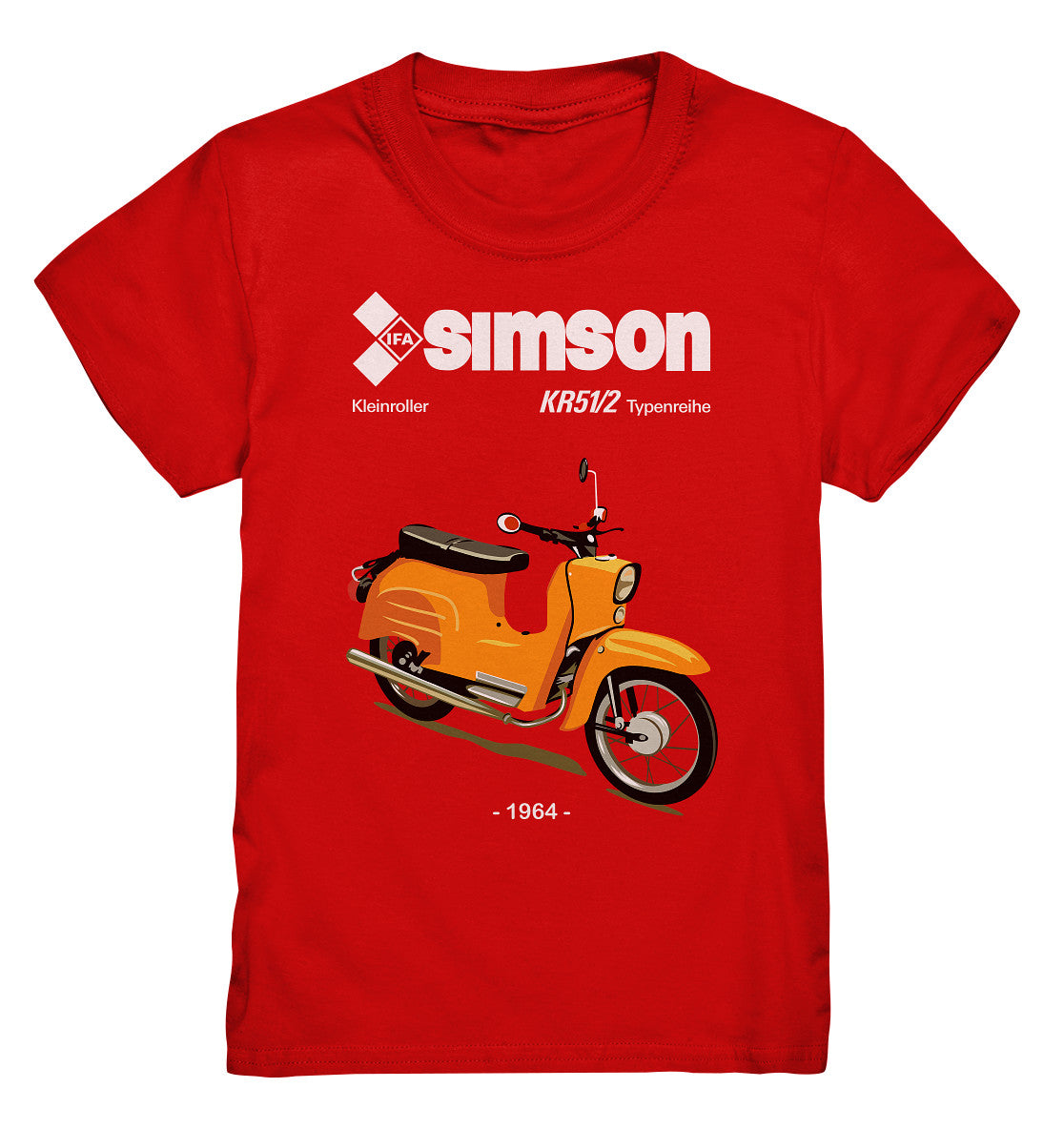 KINDER PREMIUM SHIRT • SIMSON SCHWALBE KR51-2 (ORIGINALPROSPEKT 1964)