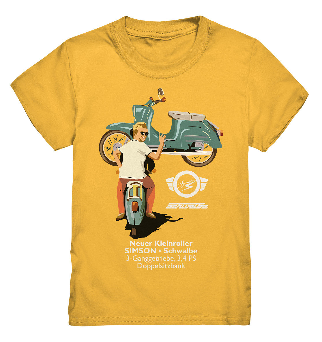 KINDER PREMIUM SHIRT • SIMSON SCHWALBE - ORIGINAL WERBUNG 1964