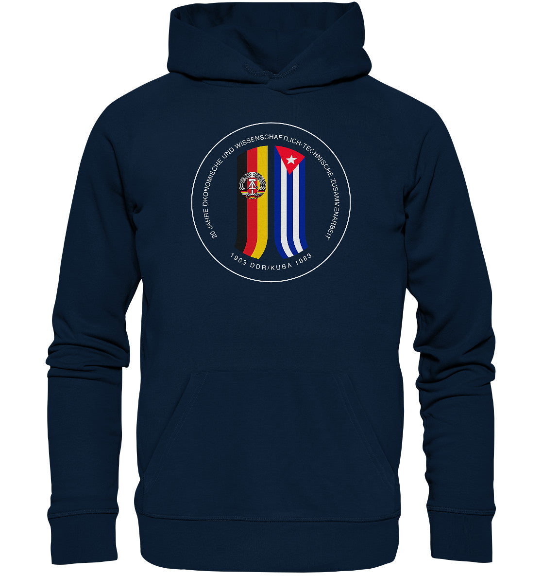 PREMIUM ORGANIC HOODIE UNISEX • 20 JAHRE ZUSAMMENARBEIT DDR-KUBA