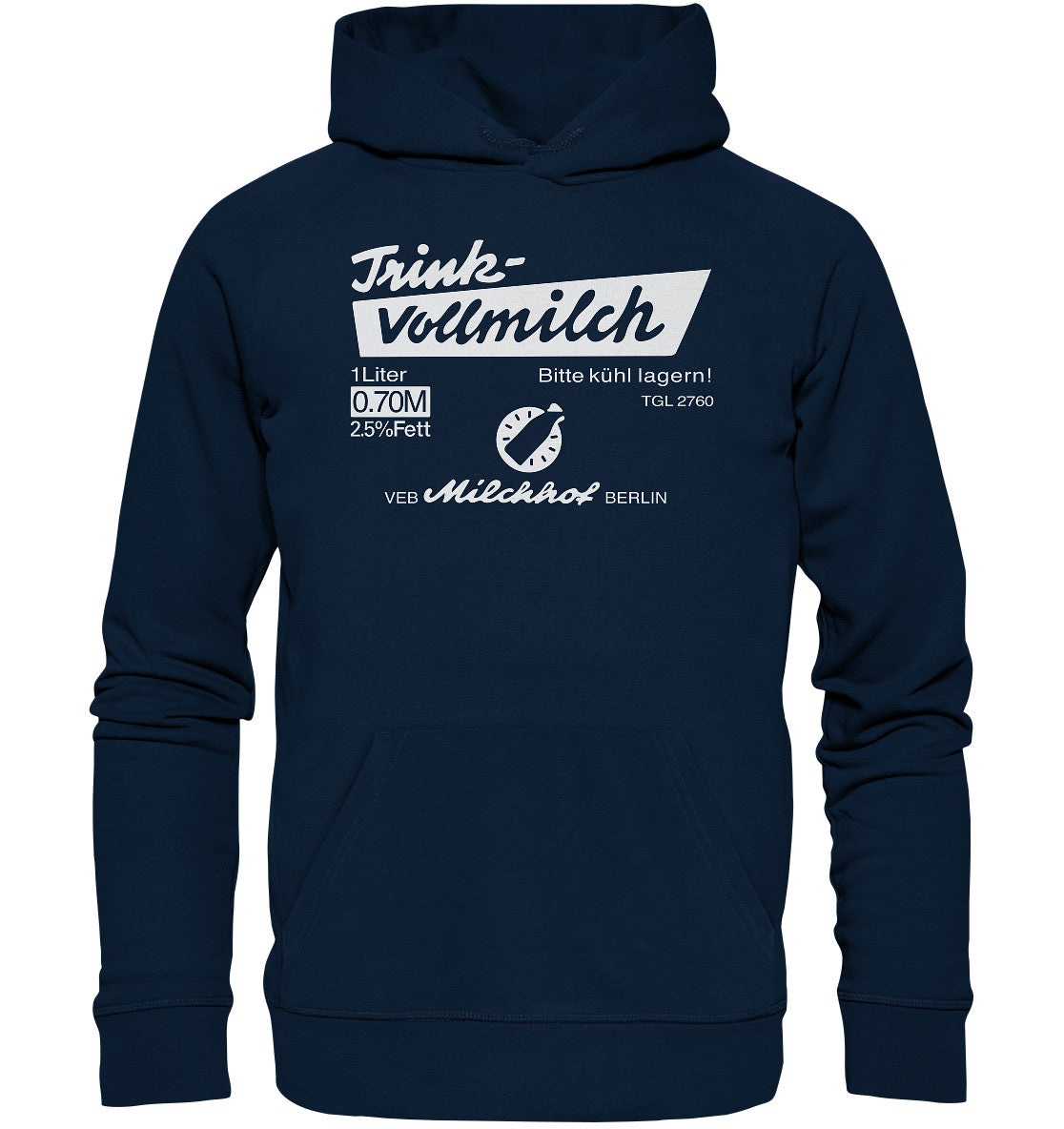 PREMIUM ORGANIC HOODIE UNISEX • TRINK-VOLLMILCH - dunkel