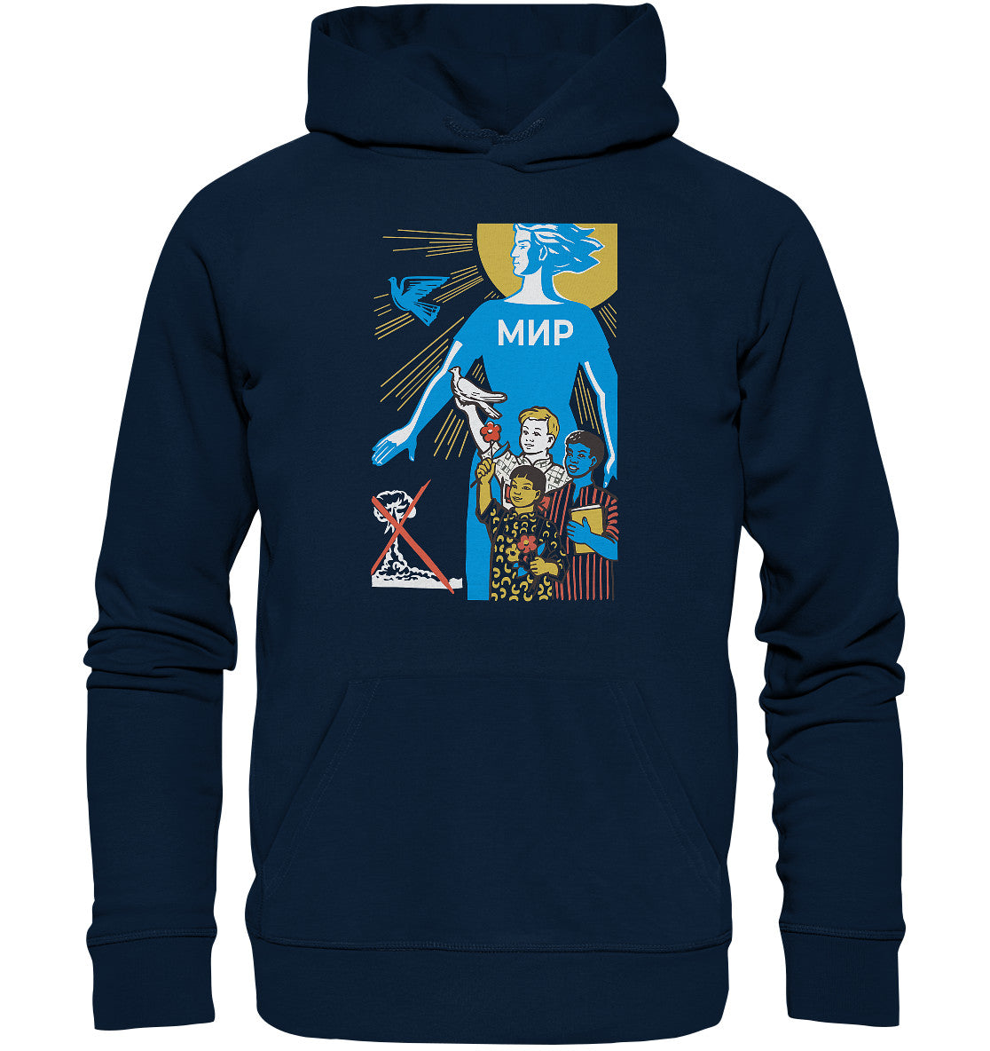 PREMIUM ORGANIC HOODIE UNISEX • MIR - FRIEDEN (ORIGINAL-PLAKAT)