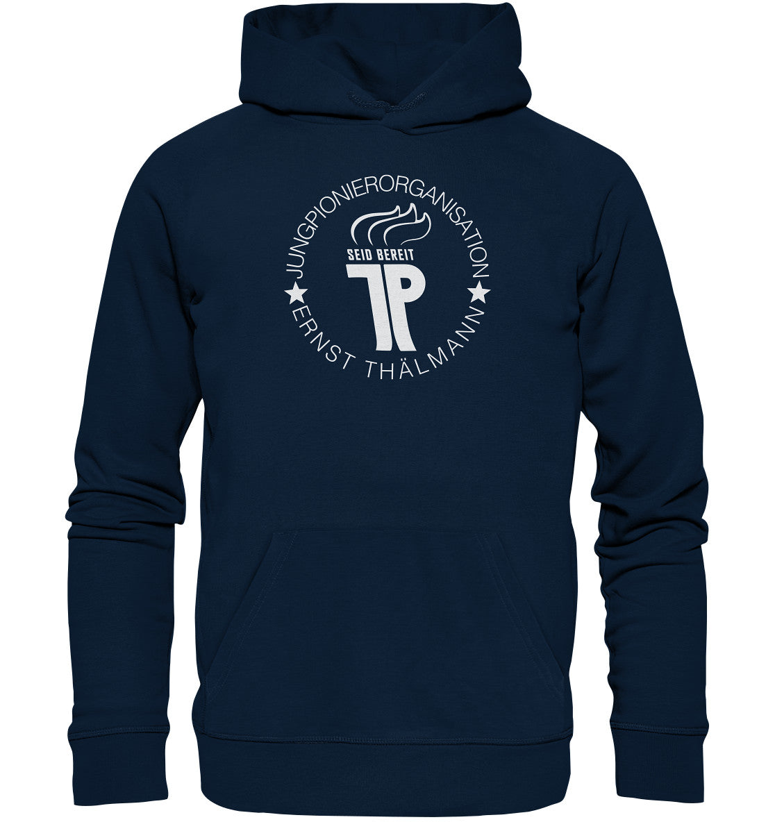 PREMIUM ORGANIC HOODIE UNISEX • JUNGE PIONIERE - LOGO dunkel