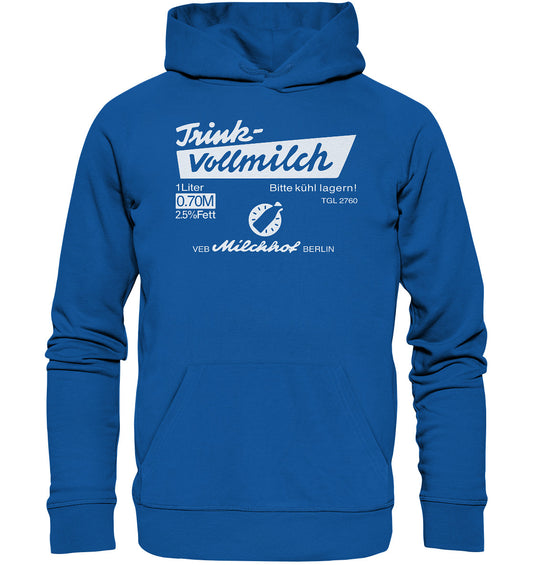 PREMIUM ORGANIC HOODIE UNISEX • TRINK-VOLLMILCH - dunkel