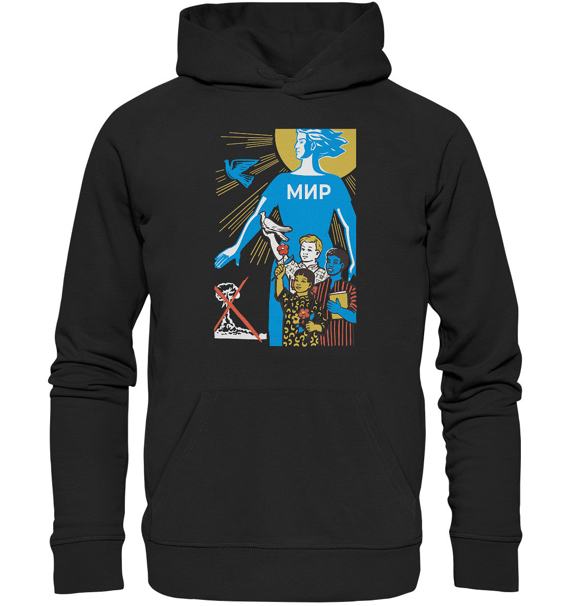 PREMIUM ORGANIC HOODIE UNISEX • MIR - FRIEDEN (ORIGINAL-PLAKAT)