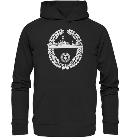 PREMIUM ORGANIC HOODIE UNISEX • NVA-ORDEN - TREU GEDIENT - MARINE, SEESTREITKRÄFTE