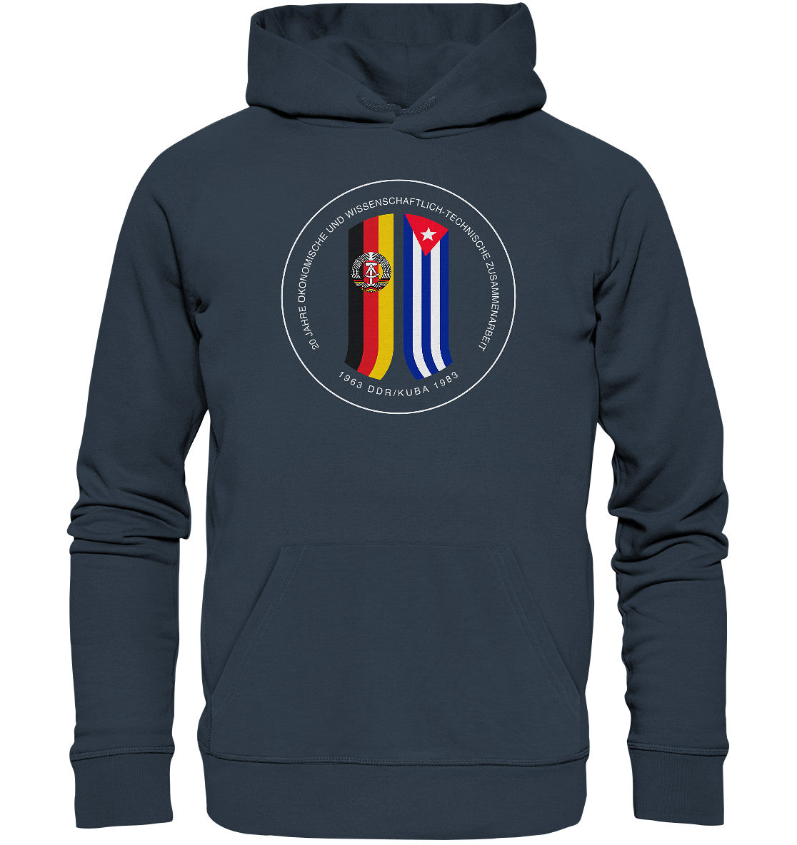 PREMIUM ORGANIC HOODIE UNISEX • 20 JAHRE ZUSAMMENARBEIT DDR-KUBA