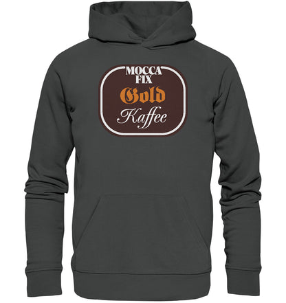 PREMIUM ORGANIC HOODIE UNISEX • MOCCA FIX GOLD KAFFEE