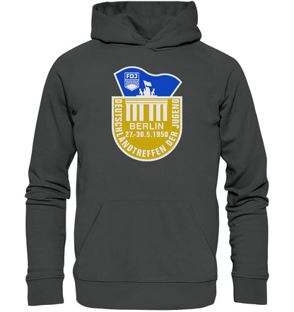 PREMIUM ORGANIC HOODIE UNISEX • FDJ DEUTSCHLANDTREFFEN DER JUGEND - BERLIN 1950