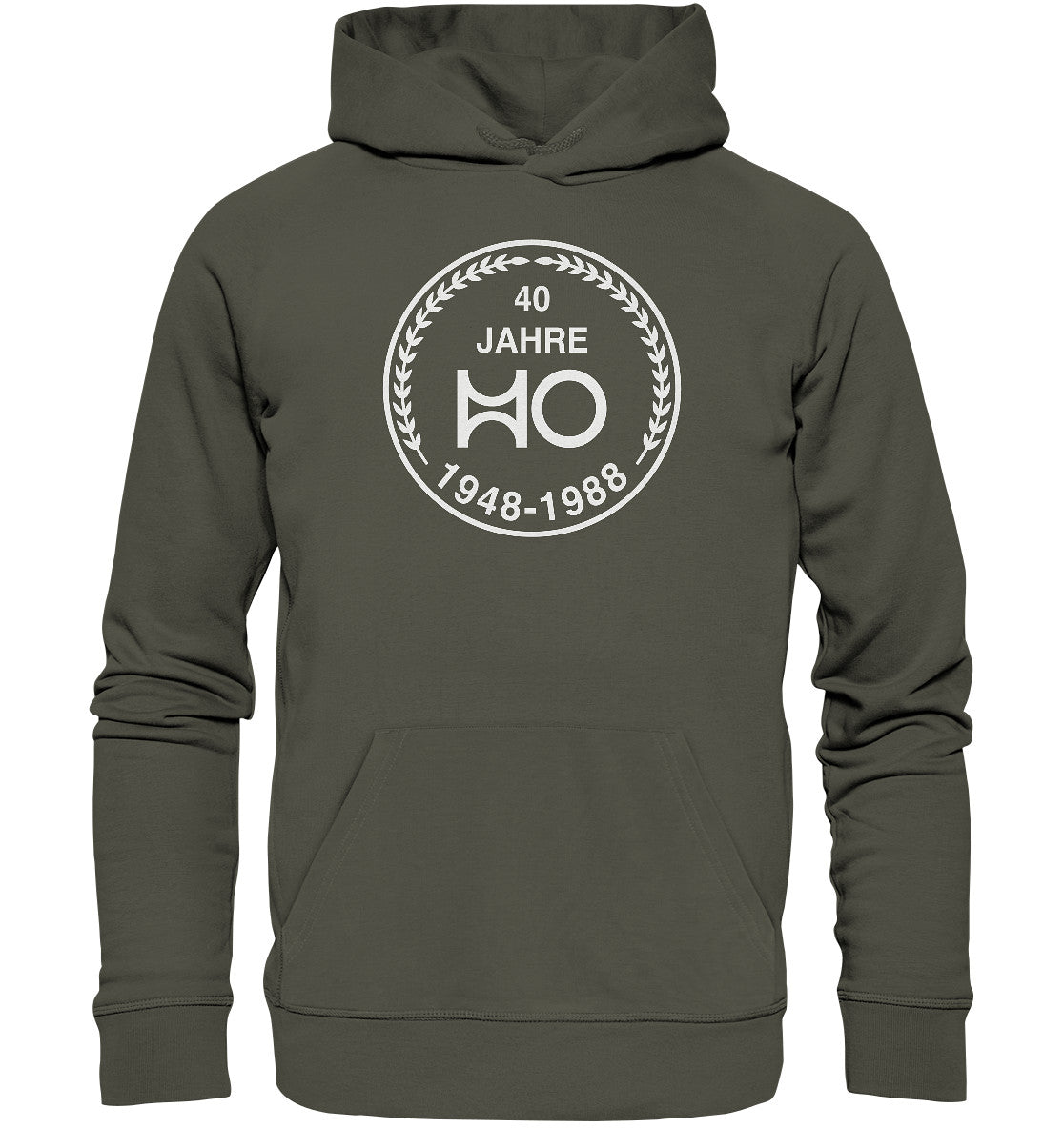 PREMIUM ORGANIC HOODIE UNISEX • 40 JAHRE HO 1948-1988