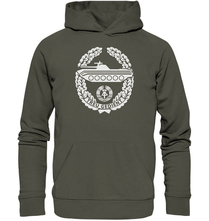 PREMIUM ORGANIC HOODIE UNISEX • NVA-ORDEN - TREU GEDIENT - MOT. SCHÜTZENTRUPPEN