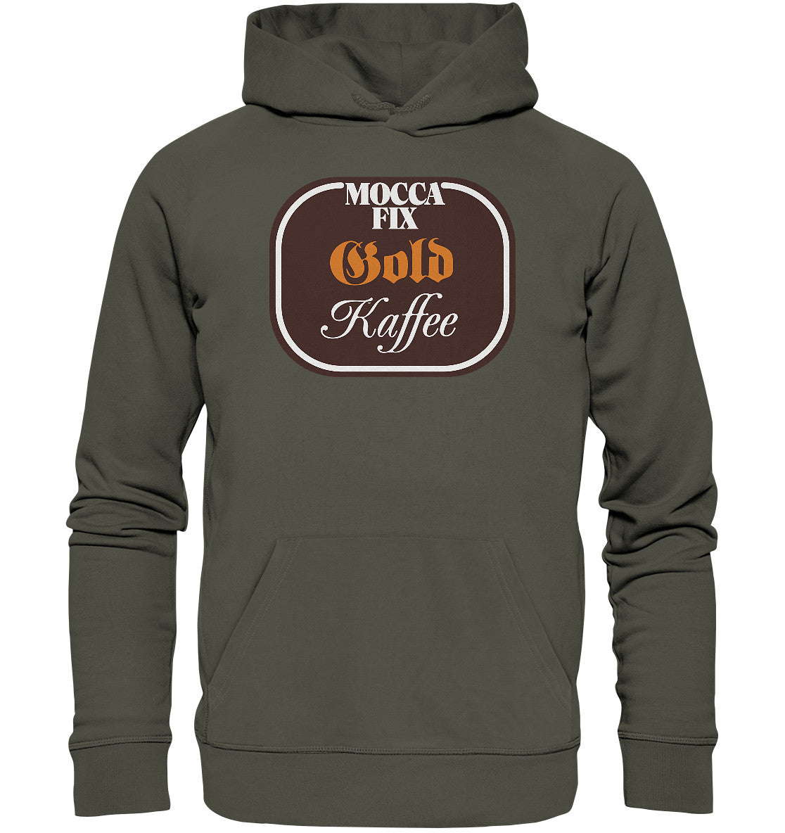 PREMIUM ORGANIC HOODIE UNISEX • MOCCA FIX GOLD KAFFEE