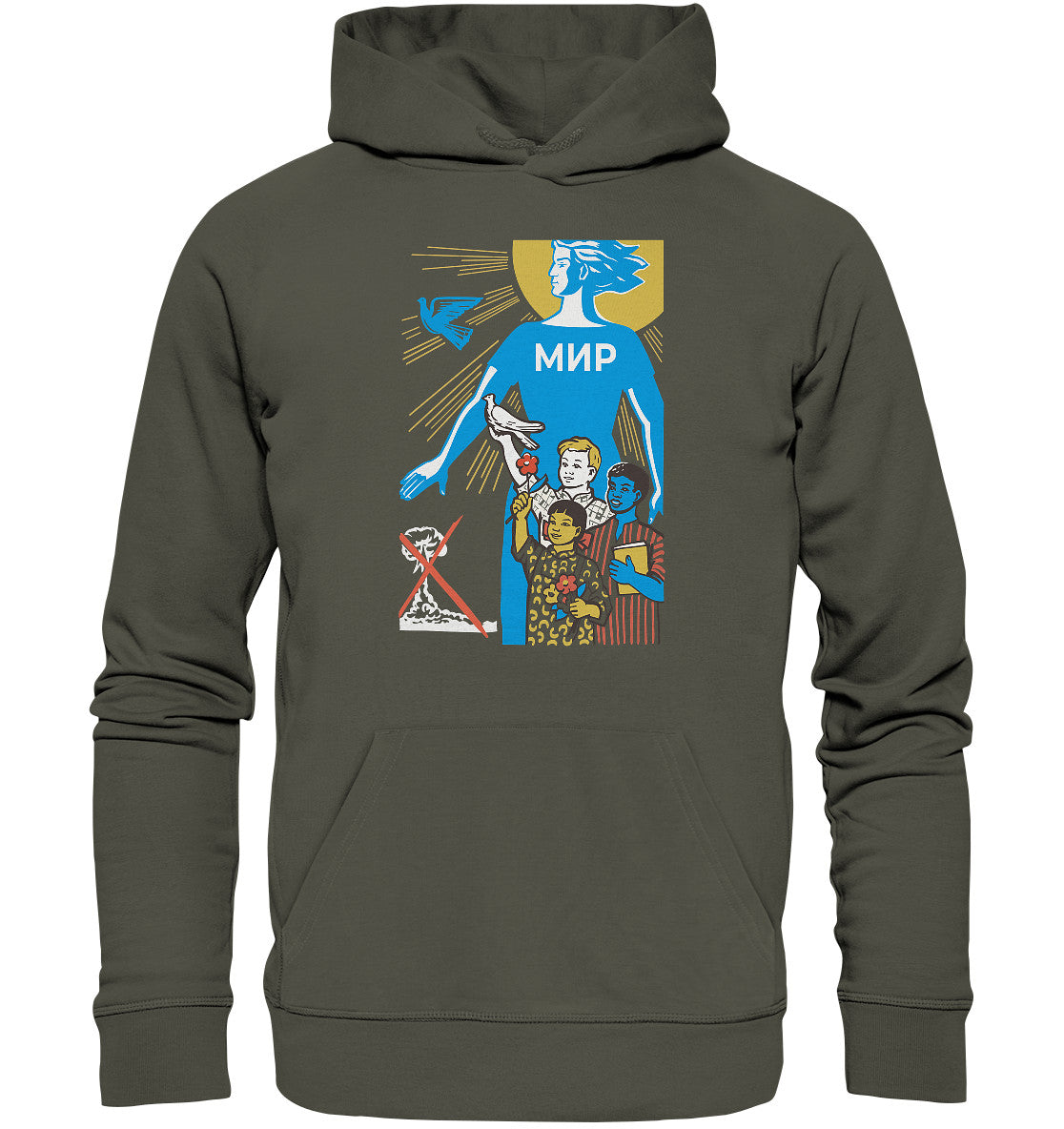 PREMIUM ORGANIC HOODIE UNISEX • MIR - FRIEDEN (ORIGINAL-PLAKAT)