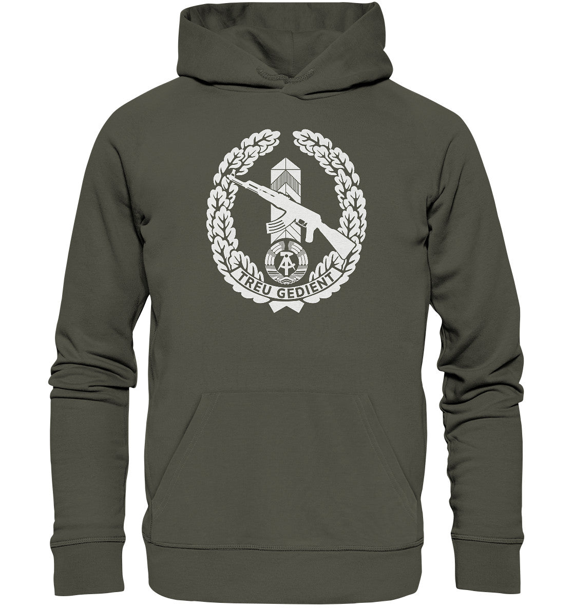 PREMIUM ORGANIC HOODIE UNISEX • NVA-ORDEN - TREU GEDIENT - GRENZTRUPPEN