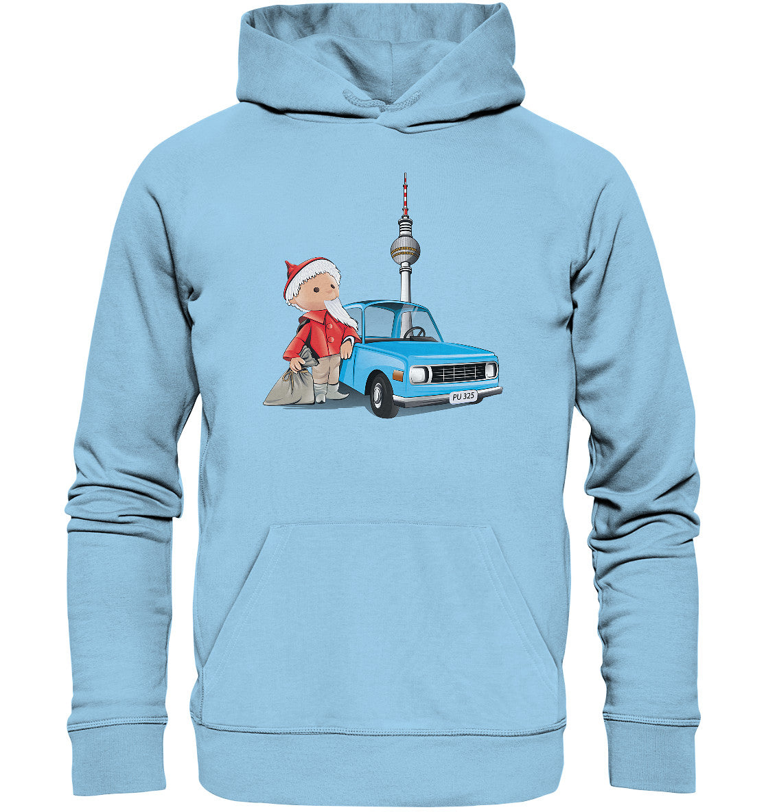 PREMIUM ORGANIC HOODIE UNISEX • UNSER SANDMÄNNCHEN - MIT WARTBURG IN BERLIN (PU-325)