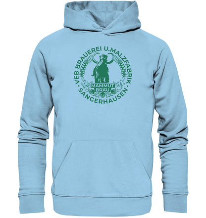 PREMIUM ORGANIC HOODIE UNISEX • VEB BRAUEREI SANGERHAUSEN - MAMMUT BRÄU monochrom