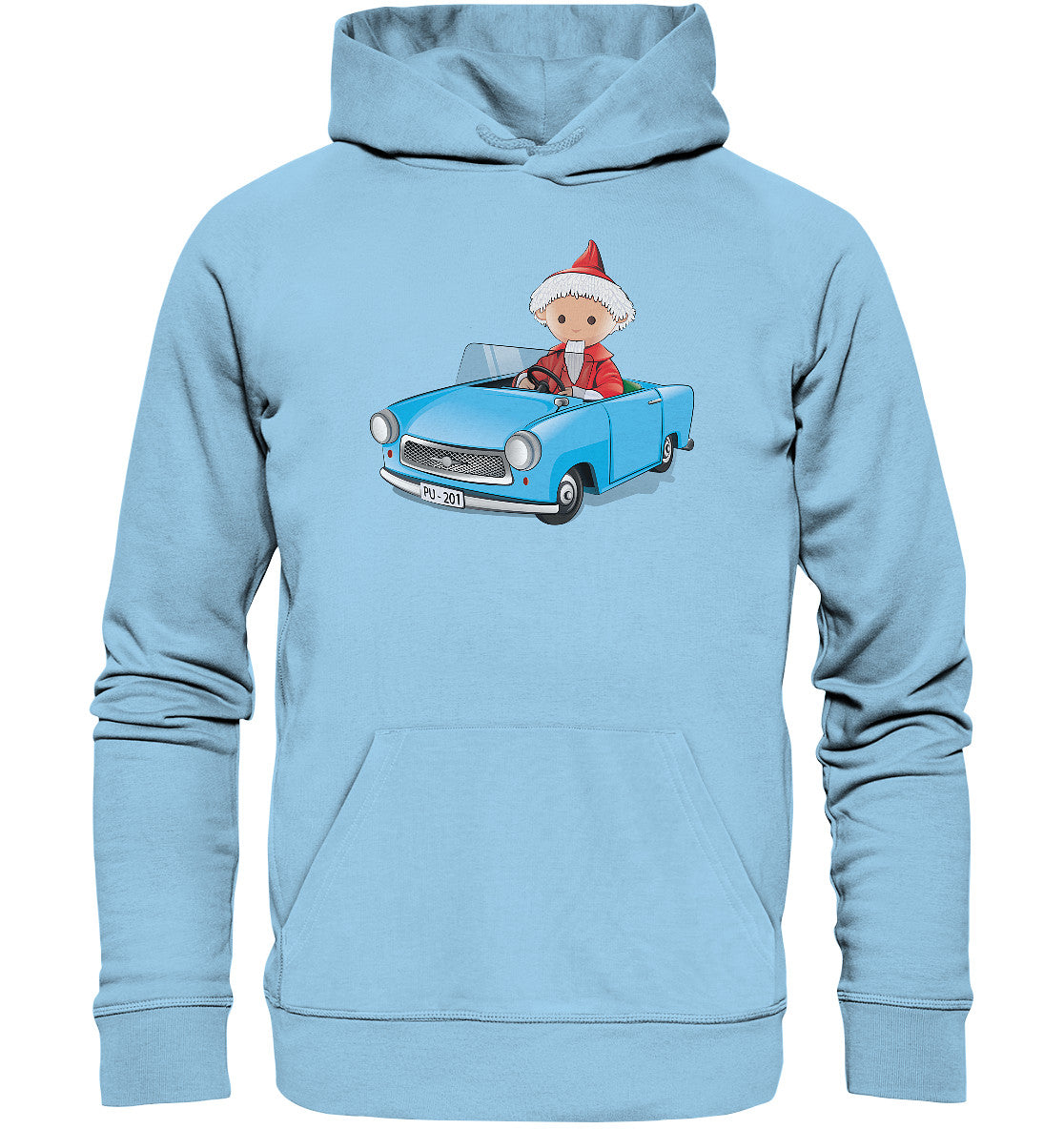 PREMIUM ORGANIC HOODIE UNISEX • UNSER SANDMÄNNCHEN - TRABI-CRUISER (PU-201)