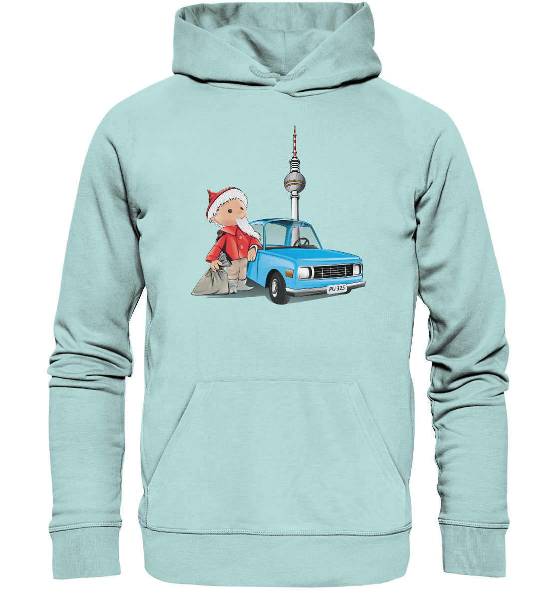 PREMIUM ORGANIC HOODIE UNISEX • UNSER SANDMÄNNCHEN - MIT WARTBURG IN BERLIN (PU-325)