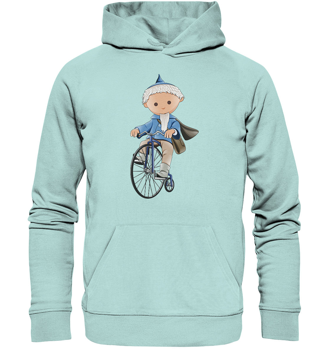 PREMIUM ORGANIC HOODIE UNISEX • UNSER SANDMÄNNCHEN - AUF DEM HOCHRAD - BLAU (PU-97, 1969)