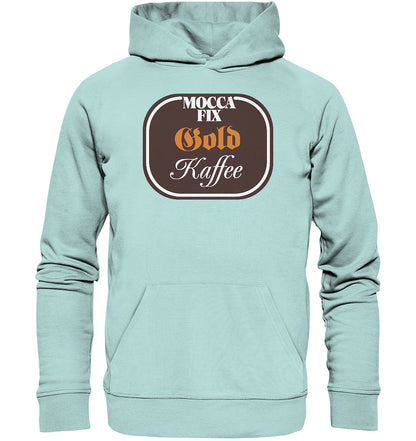 PREMIUM ORGANIC HOODIE UNISEX • MOCCA FIX GOLD KAFFEE